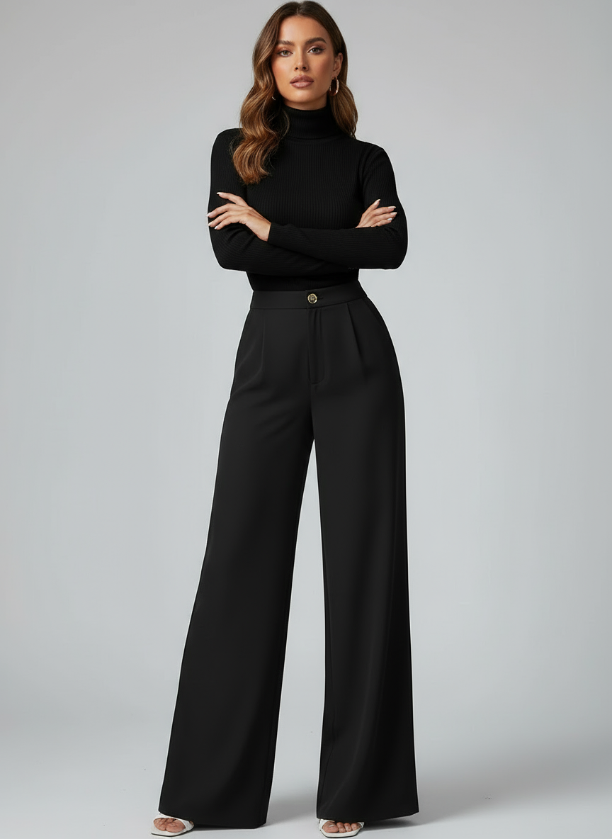 High-Waist Wide-Leg Trousers
