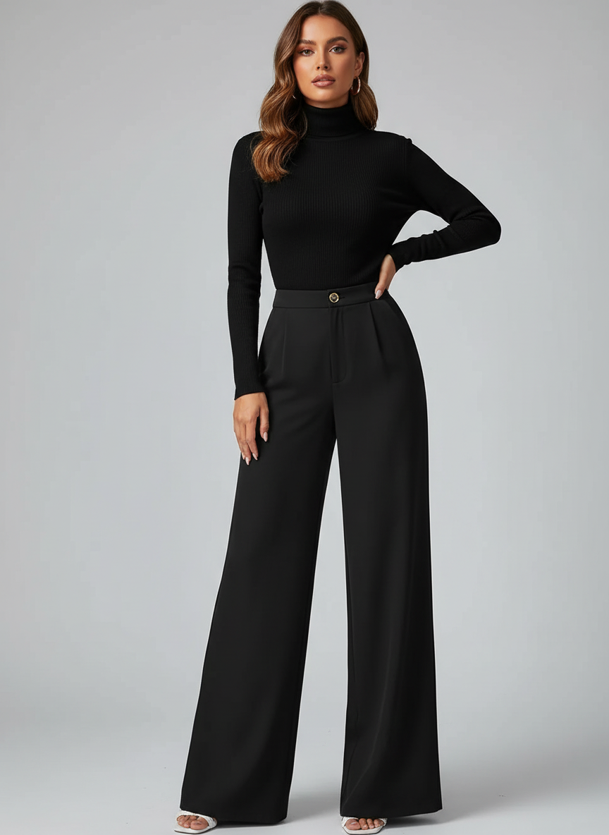 High-Waist Wide-Leg Trousers